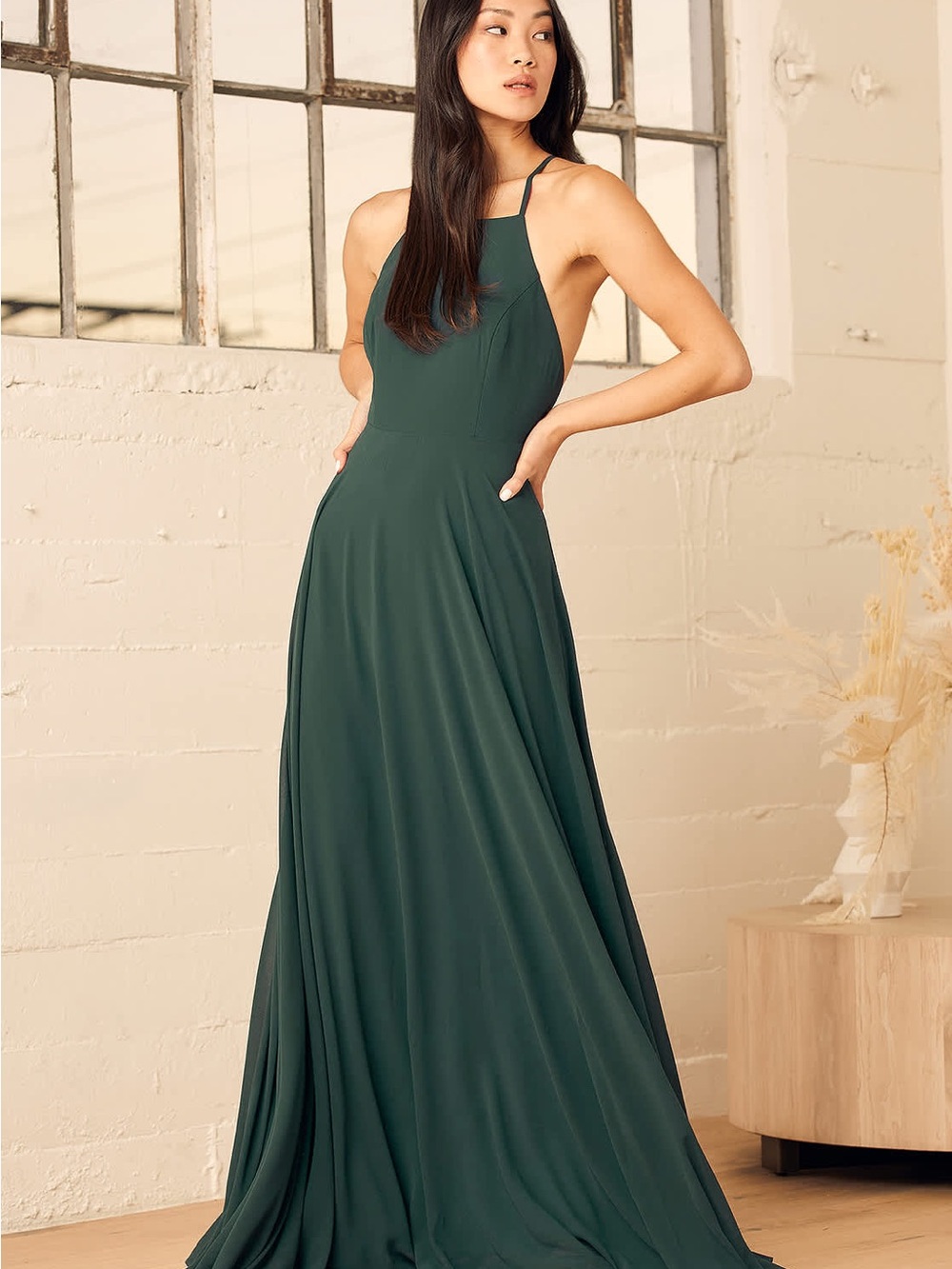 Lulus Mythical Kind of Love Dark Green Maxi Dress